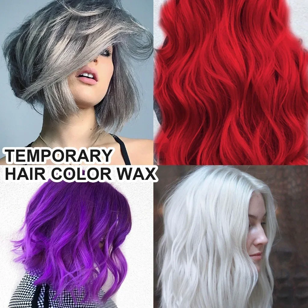 Description Picture 4 of itemDisposable Color Wax Hair Dye Colorful Wax Hair Mud Instant Coloring Cream Hair Wax Paste Dye Coloring Cream