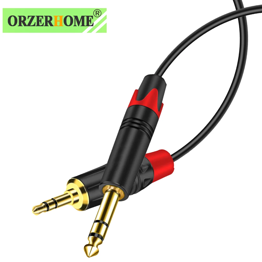 

ORZERHOME Aux Extension Cable 3.5mm to 6.35mm Jack TRS Audio Wire For Speaker Guitar Amplifier Extender 3.5 mm Cord Audio Cable