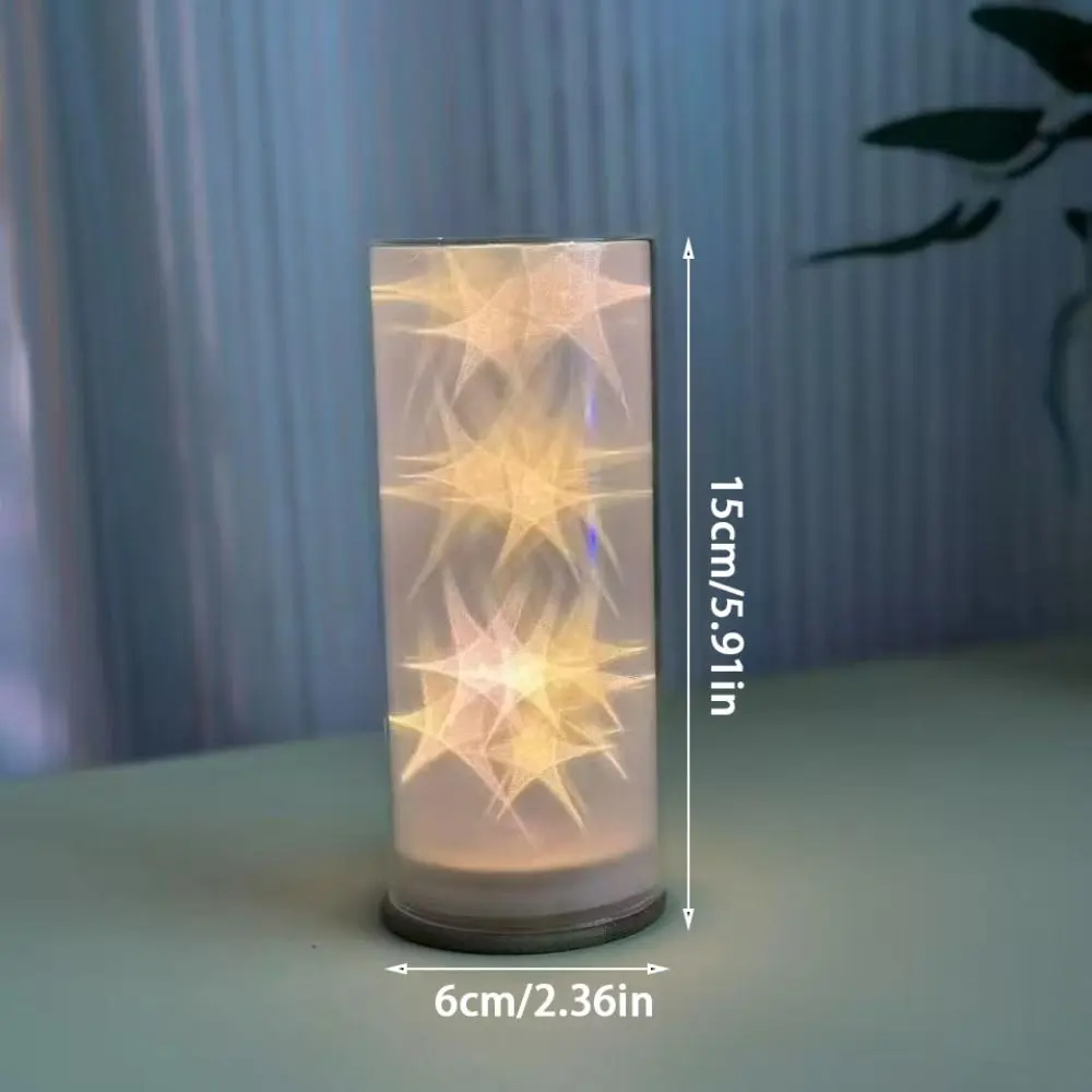 DIY Star Night Light Handmade Translucent Desk Lamp Hexagonal Star 3D Three-dimensional Ambient Lighting