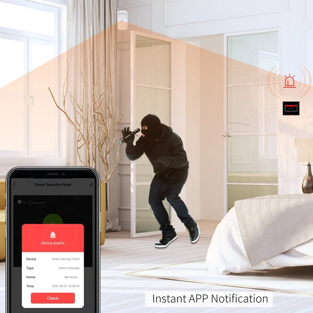 Tuya Wireless WIFI Staniot Home Security Alarm System with Motion Sensor Support Anti-dismantling Alarm App Remote Control 4