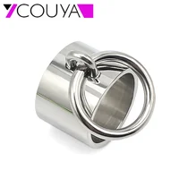 COUYA 2018 Stainless Steel Circle Inlay Punk Rock Cool Girl Friendship Rings Christmas Gift To Sister Prevent Allergy 1