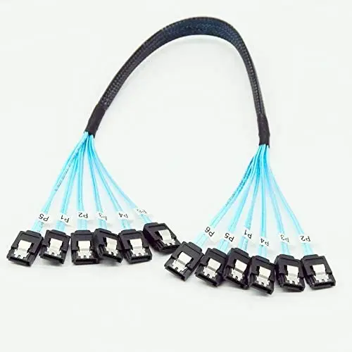 4/6Pcs/Set 6Gbps 7Pin SATA SAS 데이터 케이블 SATA-SATA HDD 연결 코드 서버 마이닝 장비용 하드 디스크 드라이브 장비