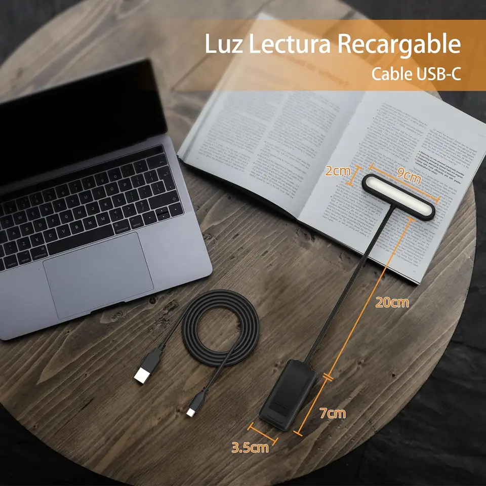 thumbnail image 2 of Vekkia Rechargeable Book Light - 14 LED, 3 Colors & 3 Brightness, 180° Adjustable Clip, Eye Care Reading Lamp For Bed 2 of 10
