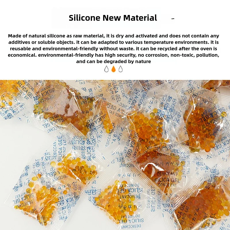 100 Pack Color-Indicating Silica Gel Desiccant Rechargeable Moisture Absorbers for Food Storage Electronics 3D Filament Safes silica gel desiccant moisture absorber bag moisture absorber moisture absorbing bag