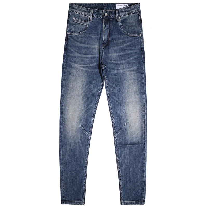 Fashion Designer Men Jeans High Quality Retro Blue Stretch Slim Fit Vintage Jeans Men Classical Trousers Casual Pants Hombre