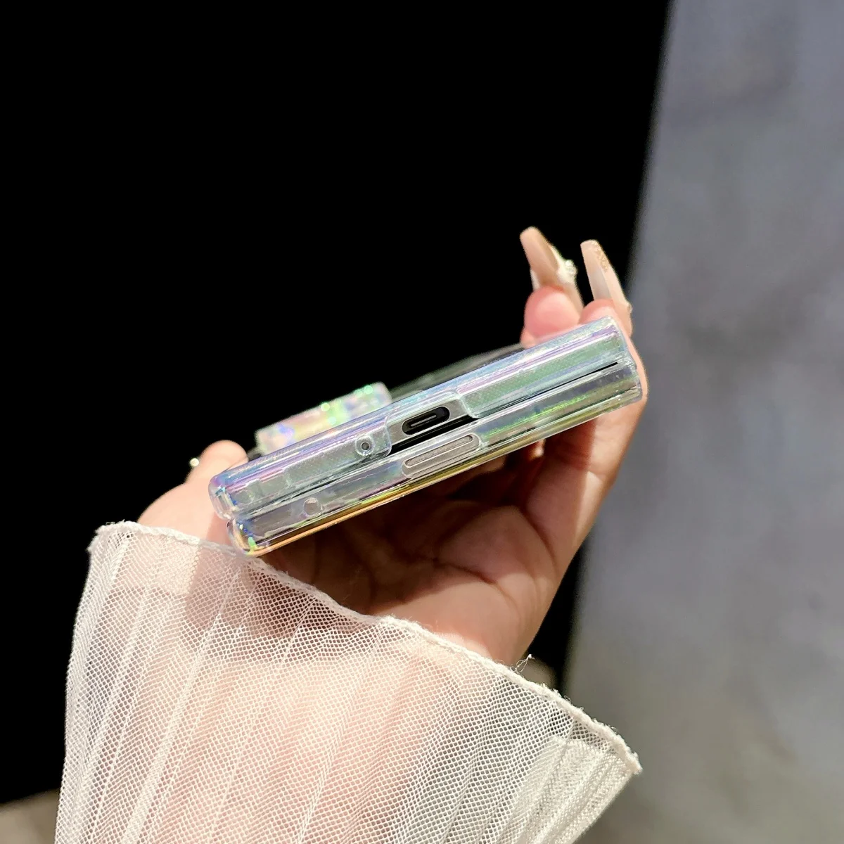 Gradient Aurora Rainbow Laser Magnetic Phone Case with Magsafe Wireless Charging Compatibility