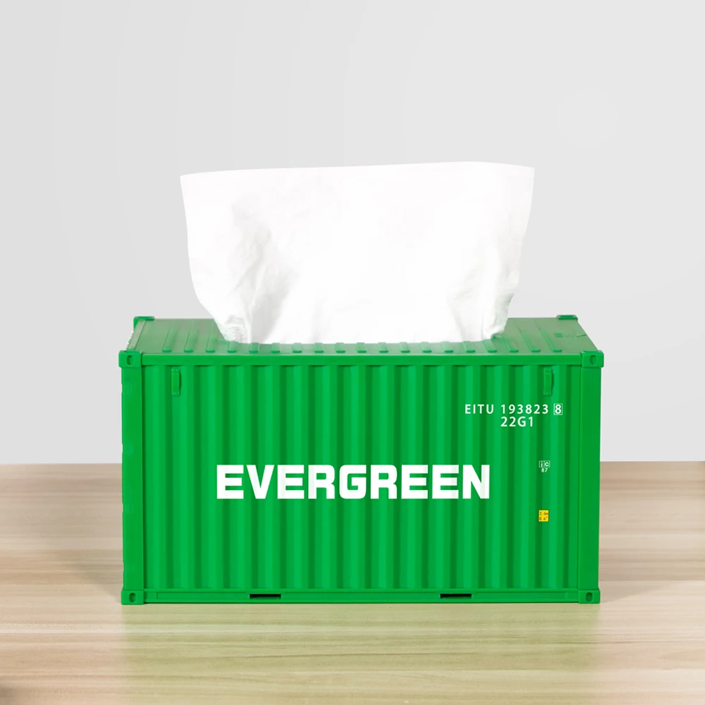 Shipping Container Model EMC Tissue Box Desktop Paper Holder Storage Napkin Box Organizer Decorations tissue dispenser tissue box