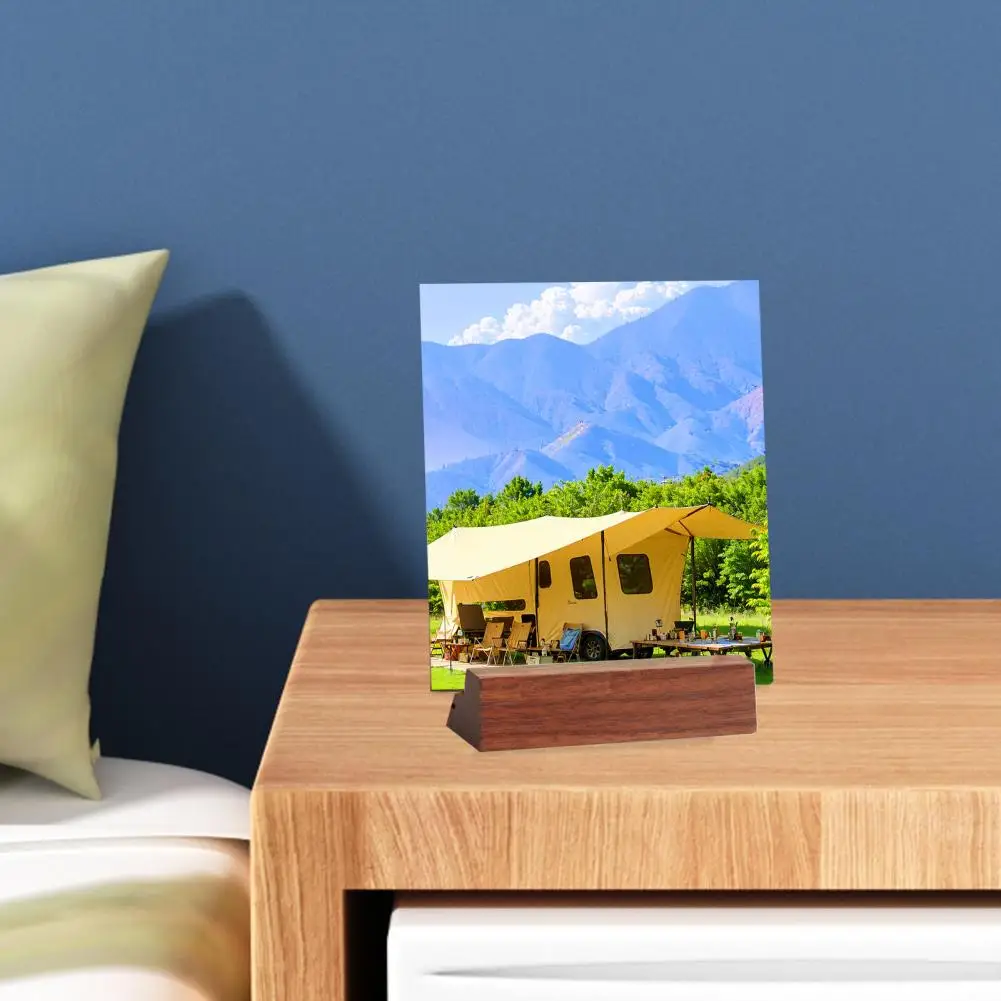 10/15/21cm Wooden Place Card Holder Rustic Desk Calendar Wedding Banquet Table Number Card Stand Photo Picture Display Base