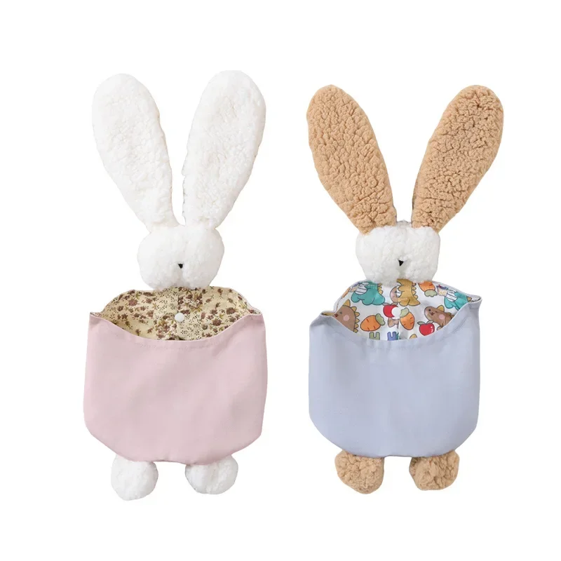 Baby Crib Storage Bag Cotton Cartoon plush rabbit shape Pouch Newborn Bed Headboard Organizer for Baby Bedding Diaper Toys Bag