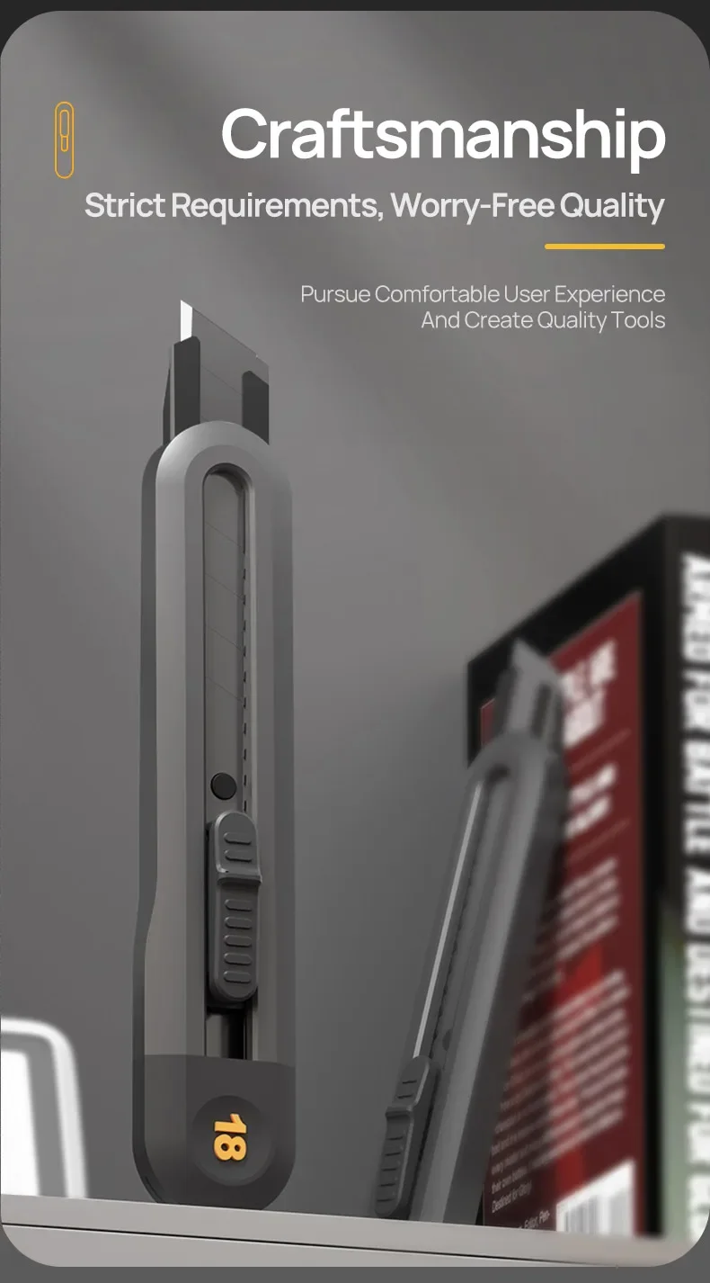 Deli Multifunktionales Allzweckmesser, einziehbares Electriclan-Messer, Sägeschneider, Messer, scharfer Schnitt, Pause, Außenbedarf, Papierschneider – Detail 10