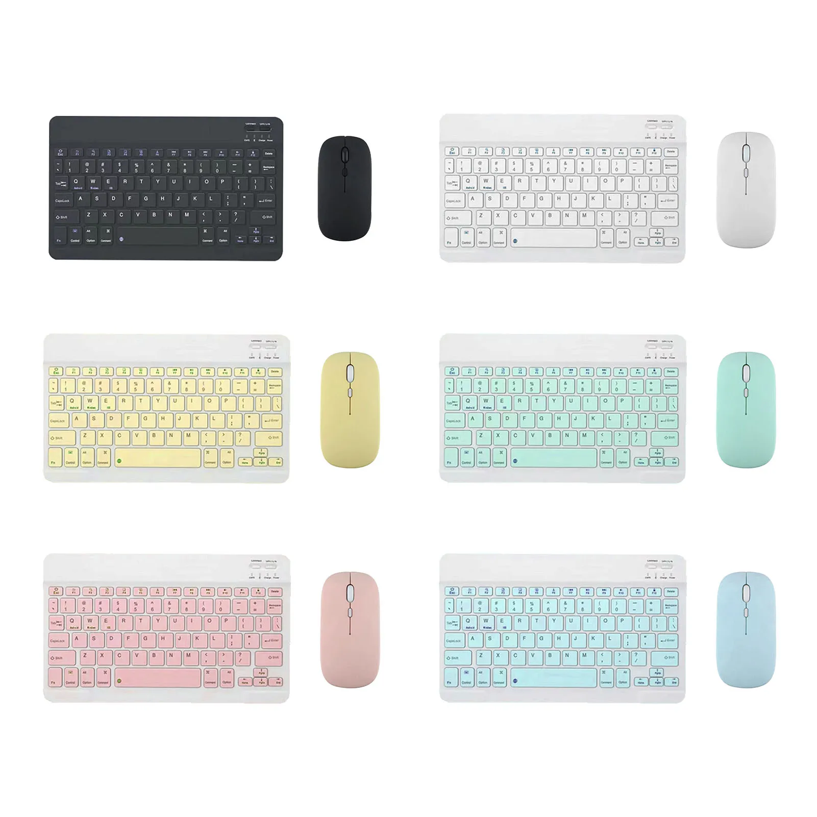 10inch Wireless Keyboard And Mouse Portable Keyboard For Laptop PC Tablet Mini Blue tooth Keyboard With Mouse For Android IOS keyboard desktop