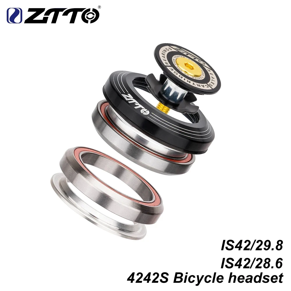 

ZTTO 42 мм MTB дорожный велосипед рама велосипедная гарнитура CNC 1 1/8 "28,6 мм прямая трубка вилка интегрированная угловая 4242S контактный подшипник