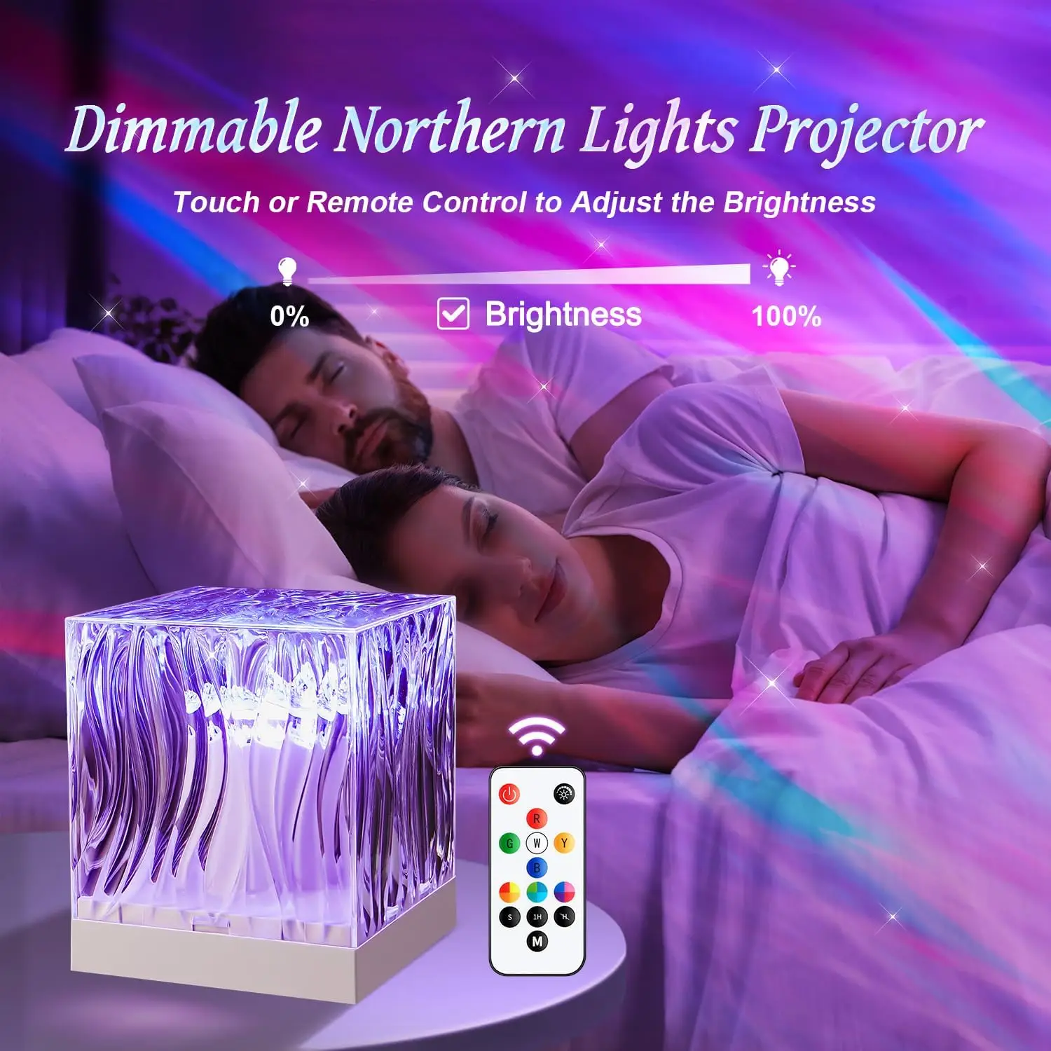 Aurora Crystal Lamp Water Ripple Projector Night Light Home Bedroom Aesthetic Decoration Atmosphere Holiday Gift Sunset Lights Night Light Star Projector Lamp Ocean Wave Projector Lamp Moon Projector Light