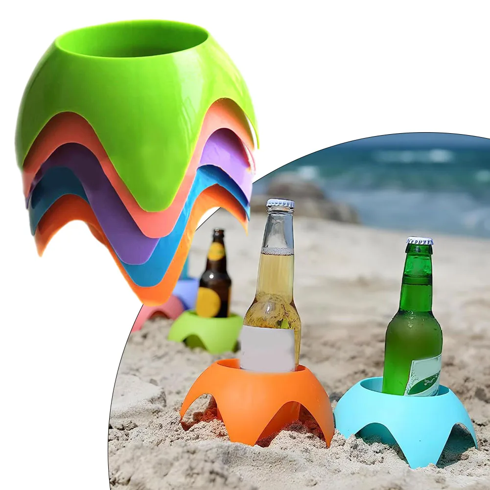 

Durable Beach Coasters Cup Holder Set Universal Vacation Beach 17.5*16.5*15cm Beverage Cup Tray Cute Stackable
