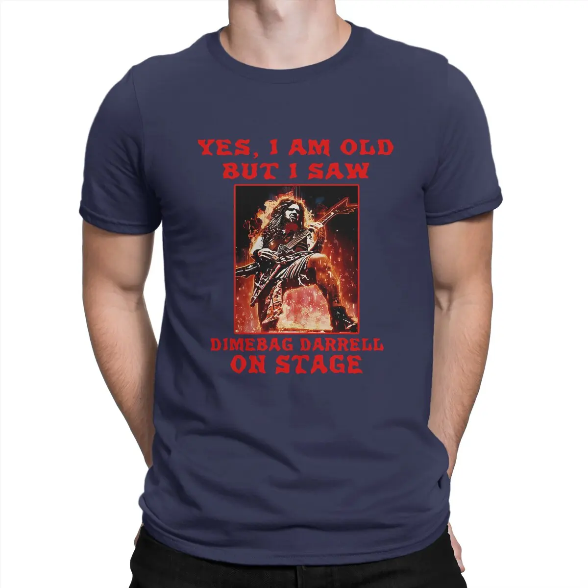 thumbnail image 1 of Camisetas para hombre "Sí, soy viejo, pero vi en el escenario" de Dimebag Darrell, camiseta única de algodón, camiseta de manga corta con cuello redondo., 1 of 7