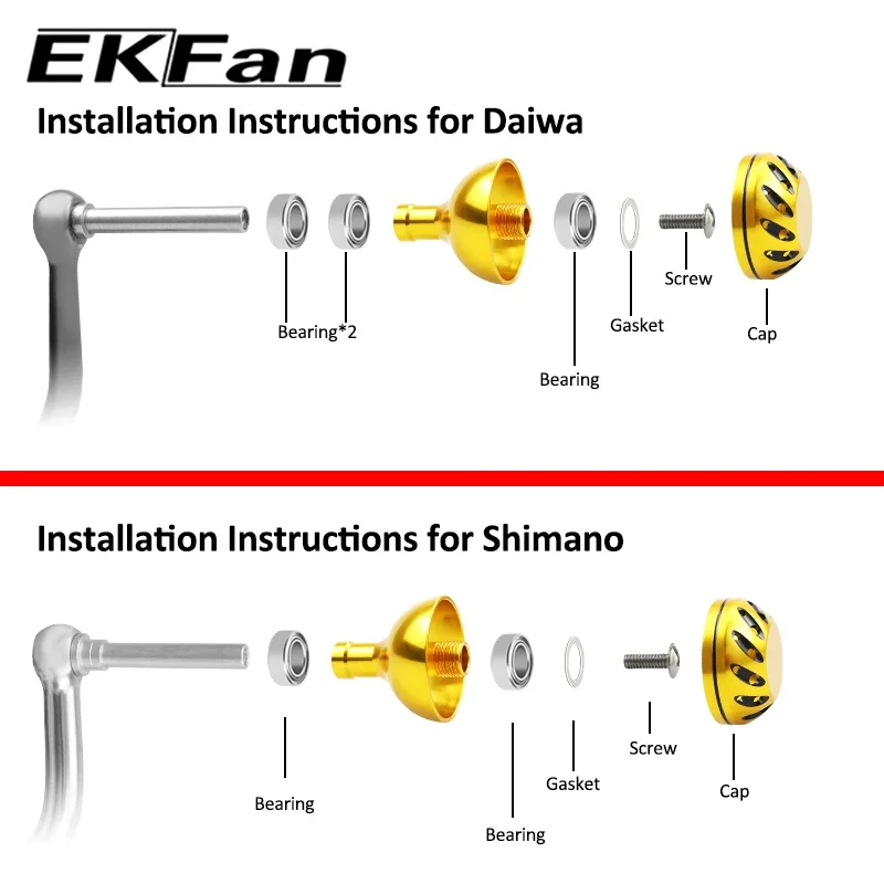 EKfan 10 Stück Edelstahl-Gummi-Kunststofflager 5x9x3MM 7x4x2,5MM für Angelrollengriffe und -knöpfe – Detail 7