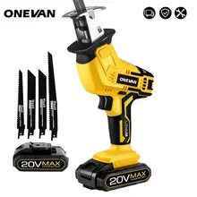 

128VF Cordless Electric Reciprocating Saw Variable Speed Metal Wood Cutting Chainsaw Electric Saw for Worx with 4pcs Saw Blades