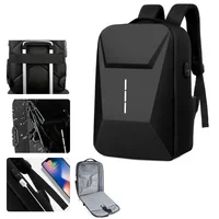 Hardshell Large Capacity Men’s Backpack Casual Lightweight Password Lock Waterproof Travel Bag 15.6-inch Anti-theft Laptop Bag 1
