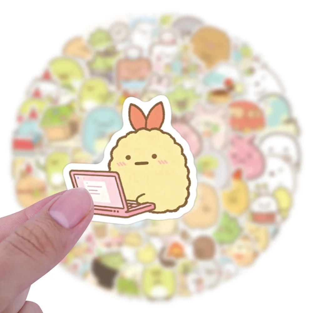 100PCS Sumikkogurashi 스티커 낙서 스티커 DIY 일기 전화 케이스 수제 스크랩북 미적 스티커