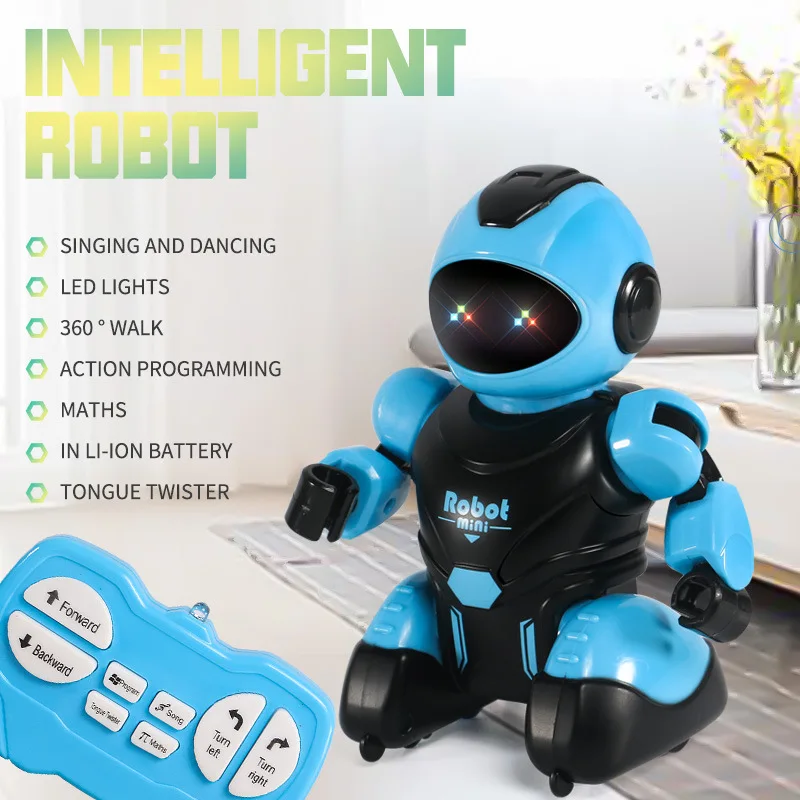 Intelligent RC Robot Kids Toy Programming Infrared Remote Control Robots with LED Light Toys for Boys Children Christmas Gifts 4