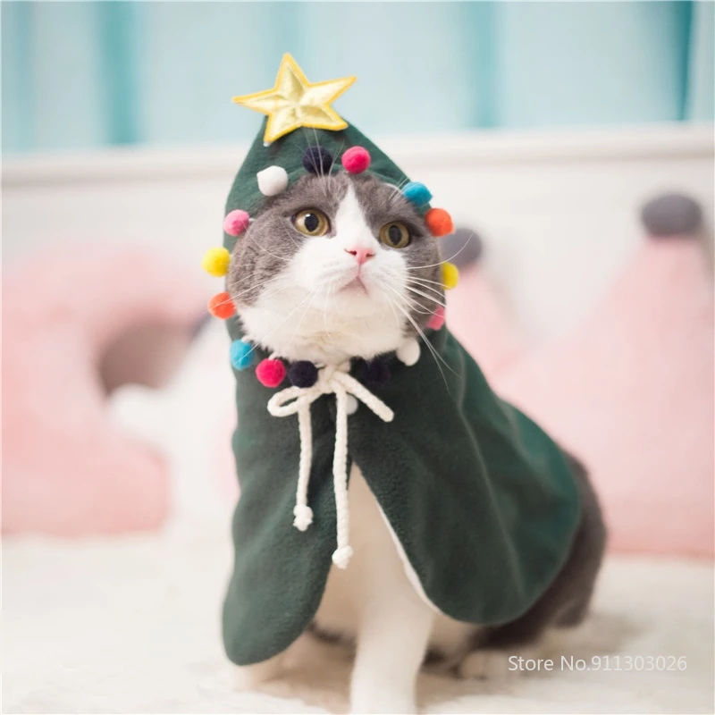 

Pet Christmas Clothes Cat Adjustable Cloak Christmas Winter Warm Dog Cute Funny Costume Festival Party Cosplay Hooded Clothes