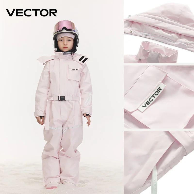 Thick children One-Piece Ski Jumpsuit Outdoor Sports Snowboard Jacket Warm Jump Suit Waterproof Winter Clothes Overalls Hooded winter jacket ski jacket kids snow suit