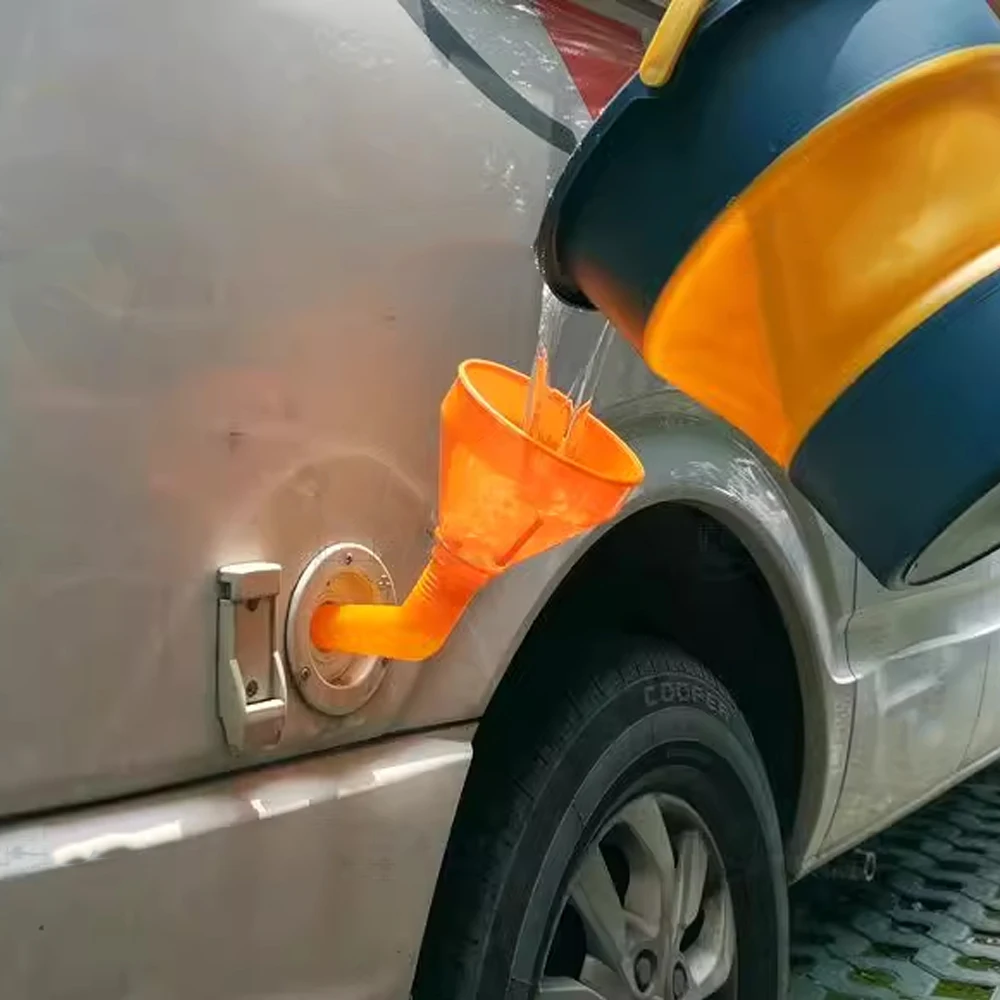 Refueling Funnel With Filter Detachable Hose Car Motorcycle Refuel Engine Oil Funnel Long Mouth Funnels Car Repair Filling Tools refueling funnel
