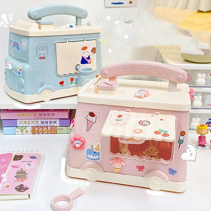 

Cartoon Cute Square Money Boxes Piggy Bank Children Car Shape Cashbox Cartoon Car Coin Bank PP Material for Saving Money