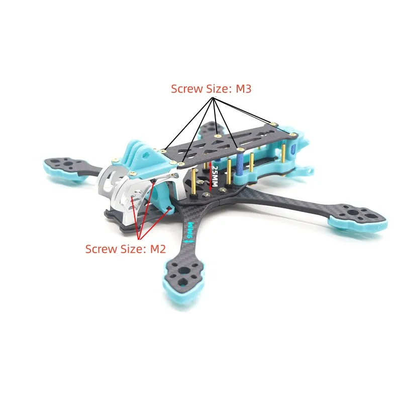 HSKRC MAK5 225mm 휠베이스, 3K 탄소 섬유, 5 인치 프리스타일 프레임 키트, 지지대 DJI 에어 유닛 디지털 시스템, RC 드론 FPV Racin용