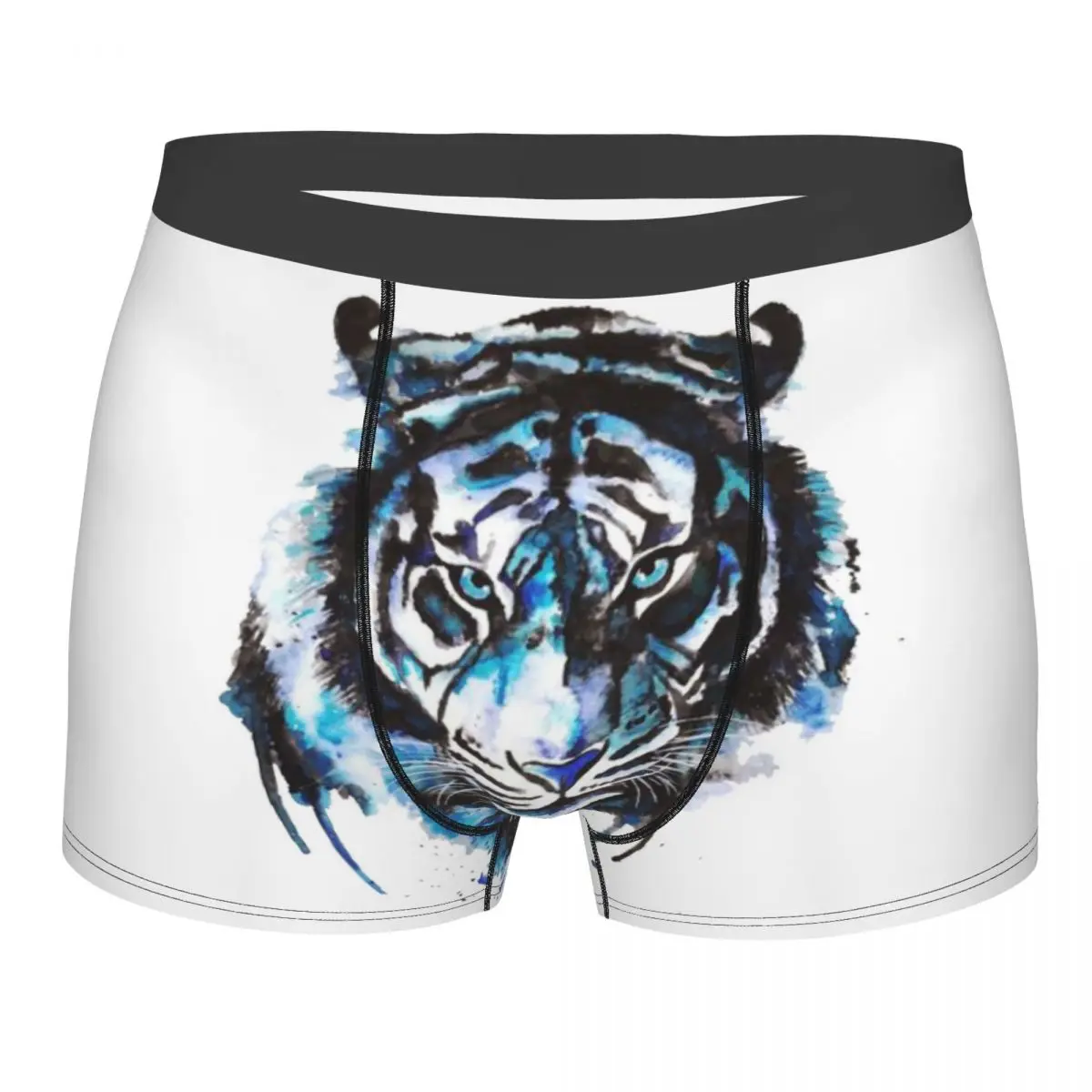 

Men's Abstract Tiger Painting Watercolor Boxer Shorts Panties Breathable Underwear Male Humor Plus Size Underpants