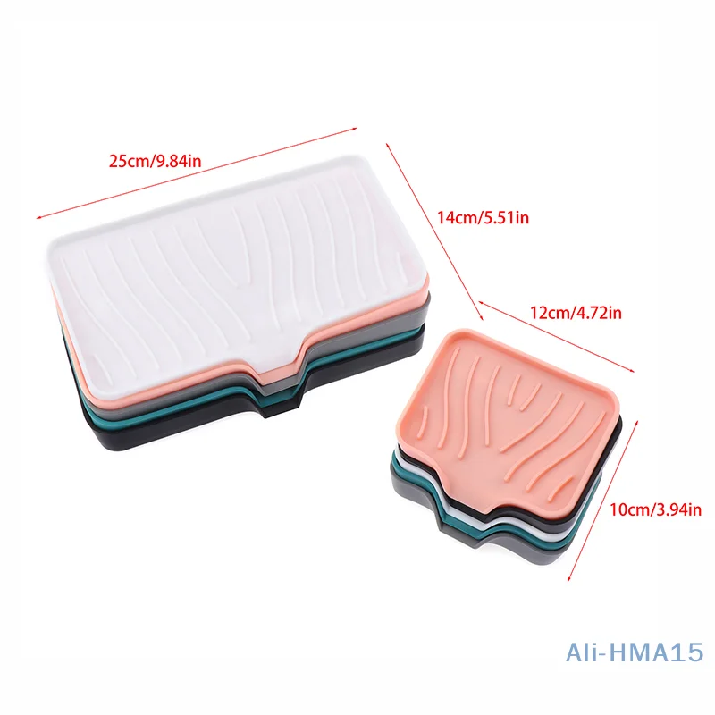 Kitchen Sink Sponge Holder Silicone Soap Dish Soap Holder Self Draining Anti-slip Storage Rack Bathroom Supplies