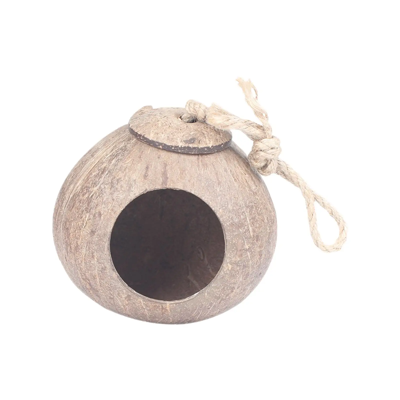 Coconut Shell Birds Nest Coconut Parrot House Hideout Outside Bird Cage Portable for Parrot Parakeet Lovebird Canary Finches