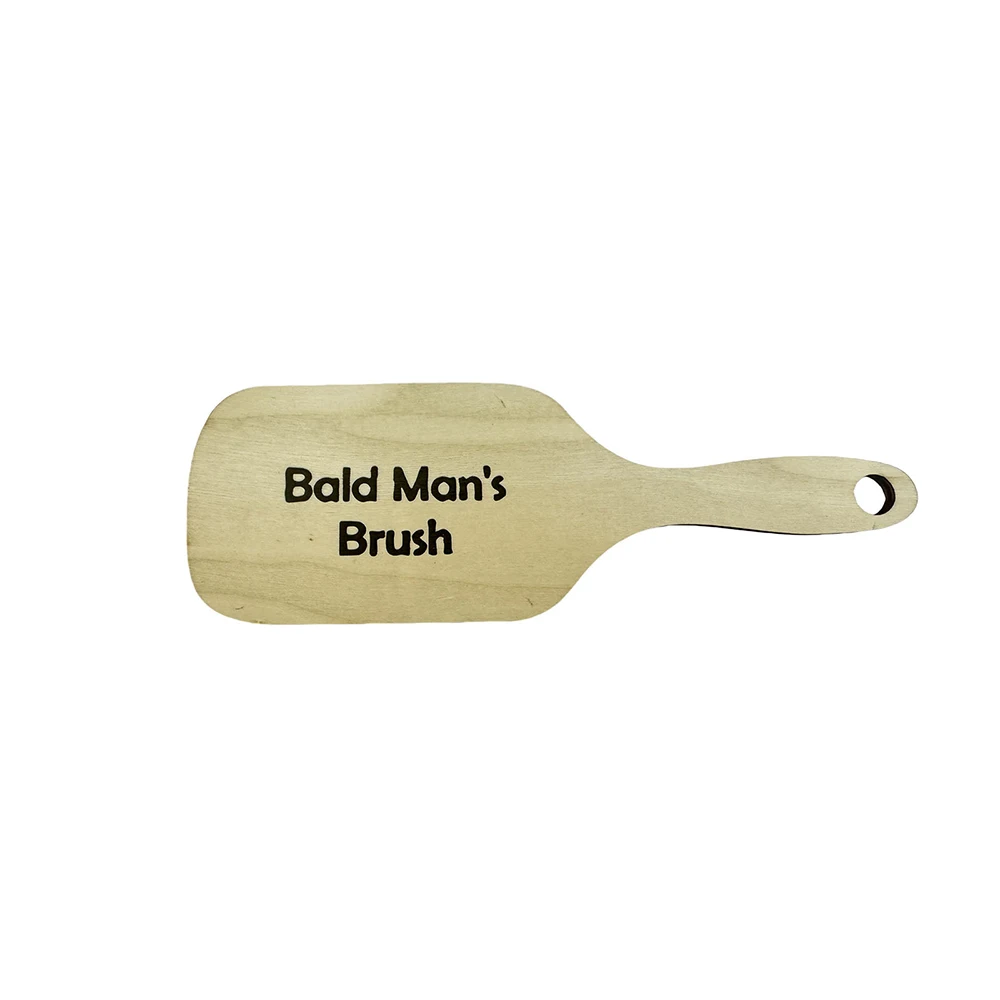 Bald Man's Unique Wooden Comb: Funny Hairless Head Polisher & Shiner - Novelty Gift