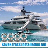 2pcs Kayak Rail Mount Accessories Sturdy Stainless Steel Tie Down Rail Mount Eyelet Precise Easy Installation Multifunctional 2