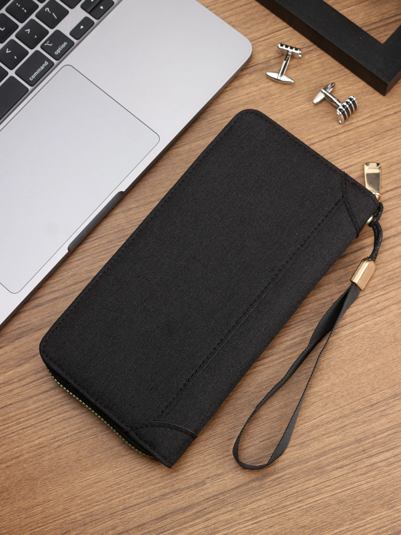 Clutch Canvas Men's Long Wallet with Zipper Clutch Mobile Phone Bag