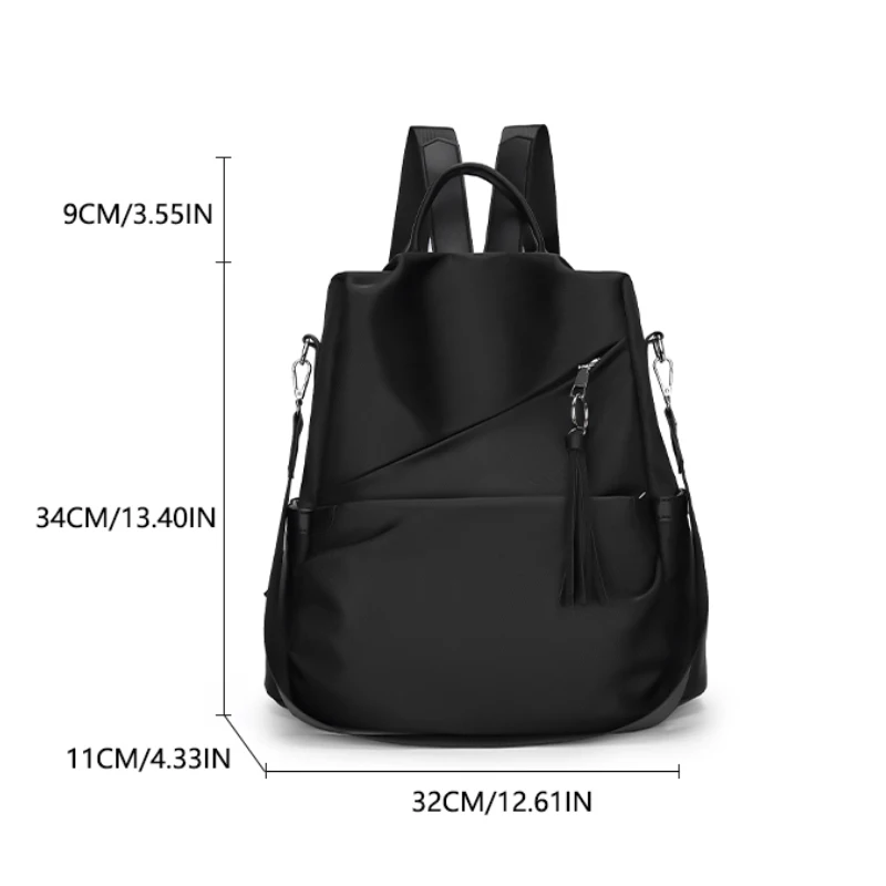 Lightweight small multifunctional women's handbag, fashionable backpack, open pocket travel bag, school and university shoulder