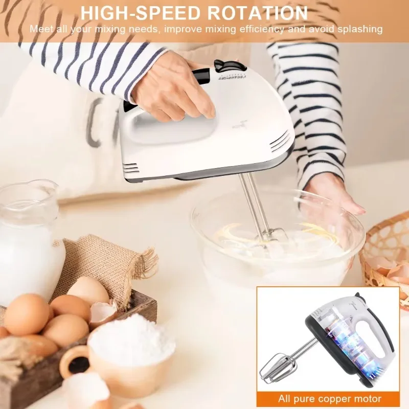 Electric Beater Portable Cream Blender Handheld Automatic Milk Egg Cream Cake Mixer Household Electric Milk Frother for Kitchen 6