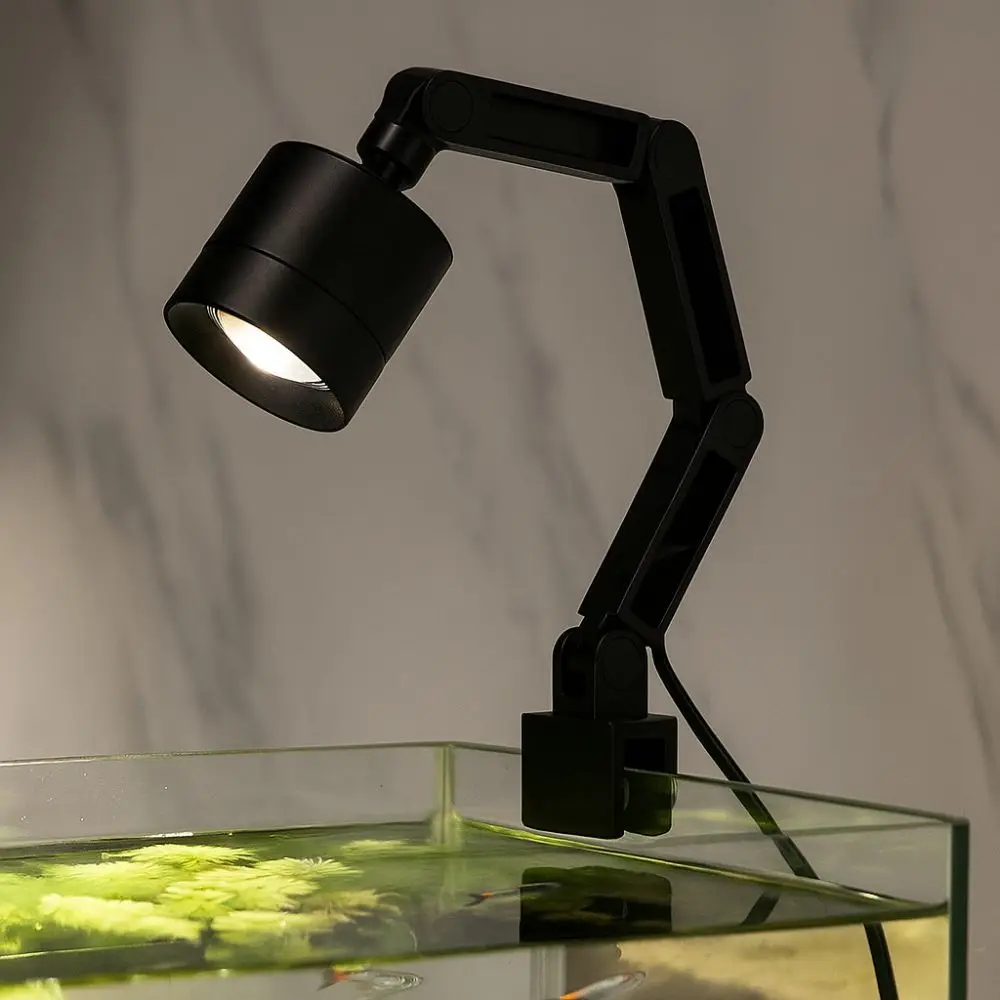 3 Color Modes Aquarium LED Light 360 Degree Rotation Adjustable Zoom Mini Clip-on Lamp USB Powered Waterproof Fish Tank Light