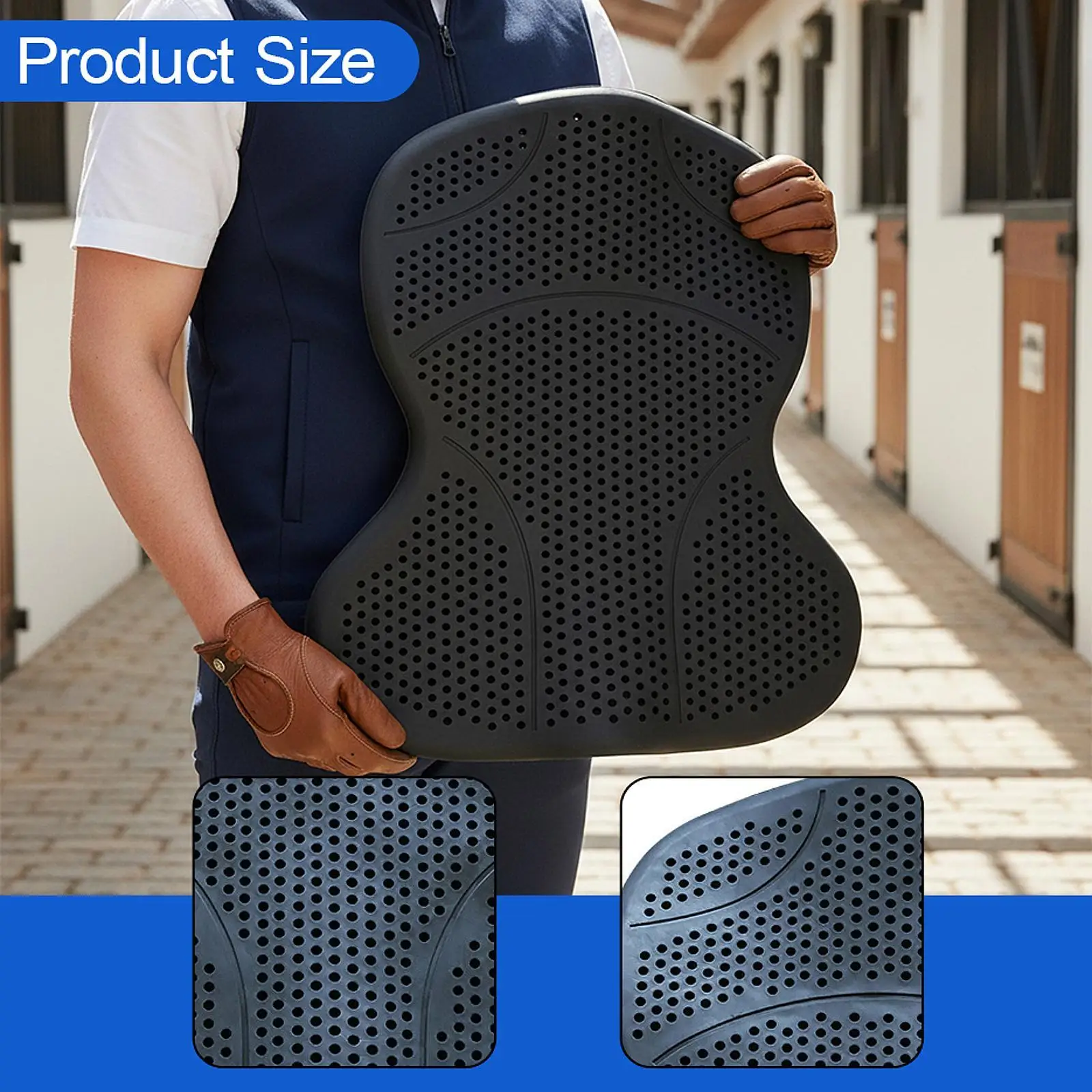 Bareback Pad Comfortable Non Slip Silicone Gel Saddle Pad Horse Saddle Pad Western/English Riding Saddle Pad for Back Breathable