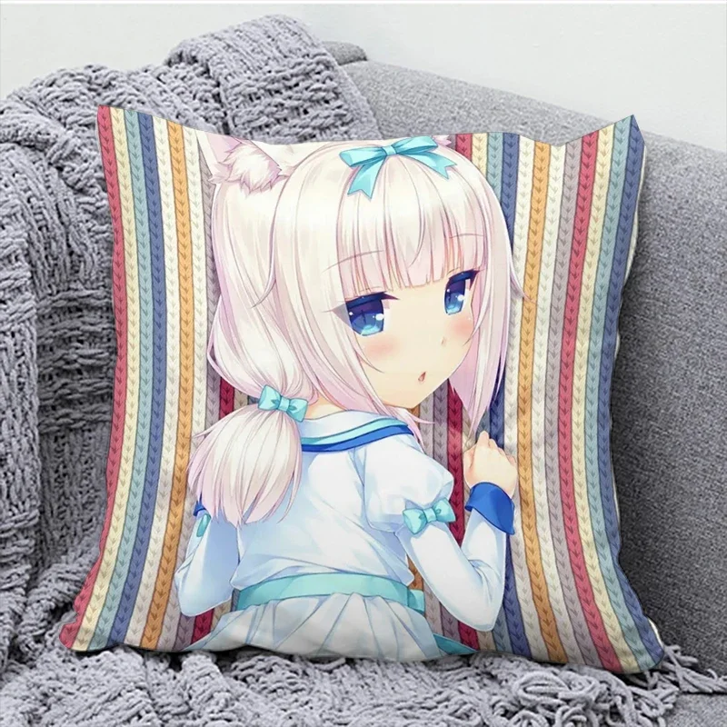 

NekoPara Throw Pillows Cushion Cover Luxury Decorative Pillowcases 50x50 Pillowcase Decor 40x40 Sofa Cushions Anime Pillow 45*45
