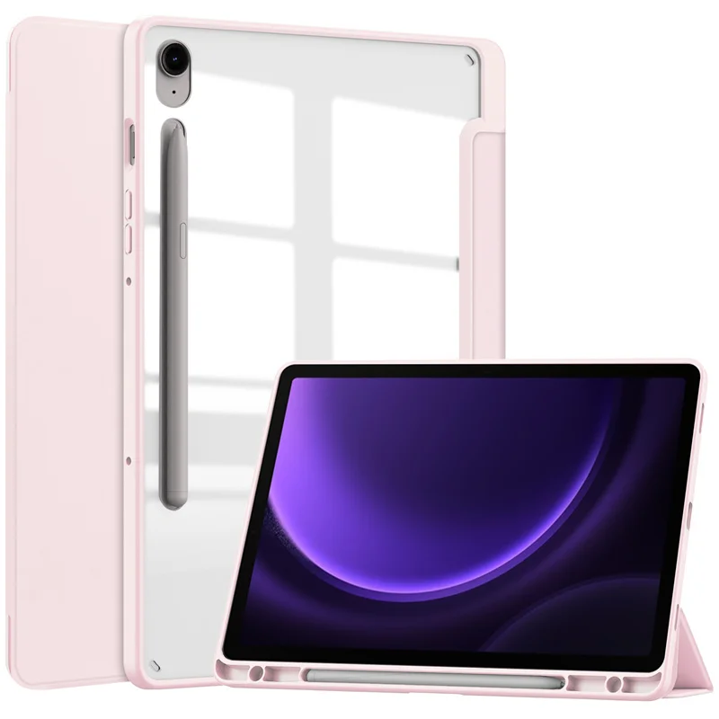 Crystal-Clear Hard PC & Soft Back Protective Case for Galaxy Tab S9 FE+ (2023)