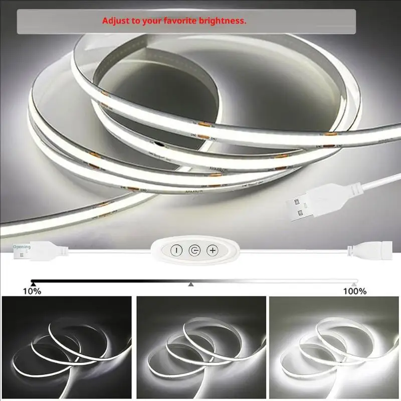 1Pc 5V 2A USB 전원 케이블 10단계 디밍 LED 조명 램프 속도 컨트롤러 3KEY 조광기 스위치-홈클럽