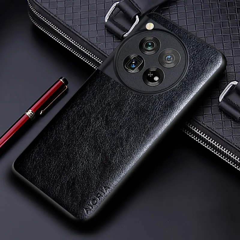 Luxury Leather Business Phone Case - Premium Solid Color Soft & Hard Protection Cover