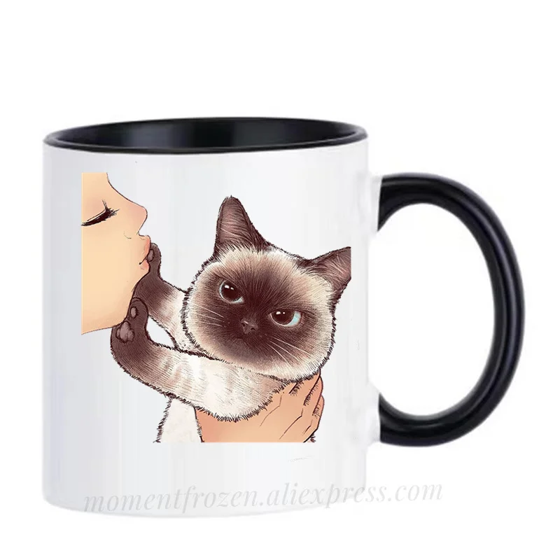 

Кружки с котенком, чашка для молока, посуда для котят, посуда для мам, посуда для напитков, кофейные приборы для отца, домашняя кухонная домашняя наклейка, чайное искусство
