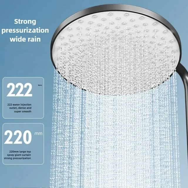 Thermostatic Rain Shower Digital Display Mixer with Bathtub Faucet Smart Shower with Shelf Bathroom Temperature Control 3
