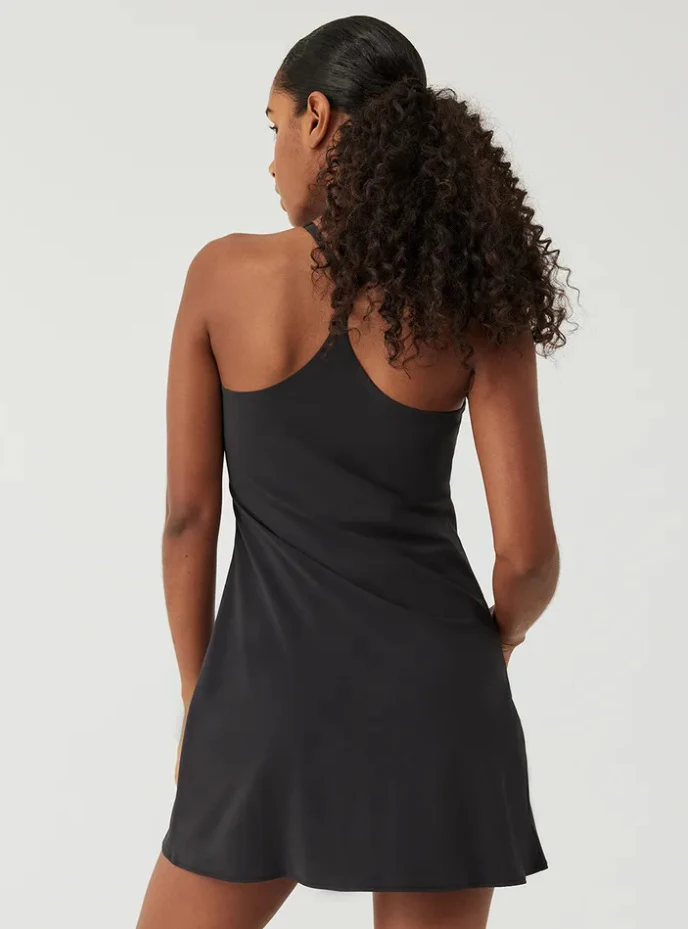Tennis Dress with Shorts Underneath Workout Dress with Adjustable Straps & Built in Bra Athletic Golf Pockets