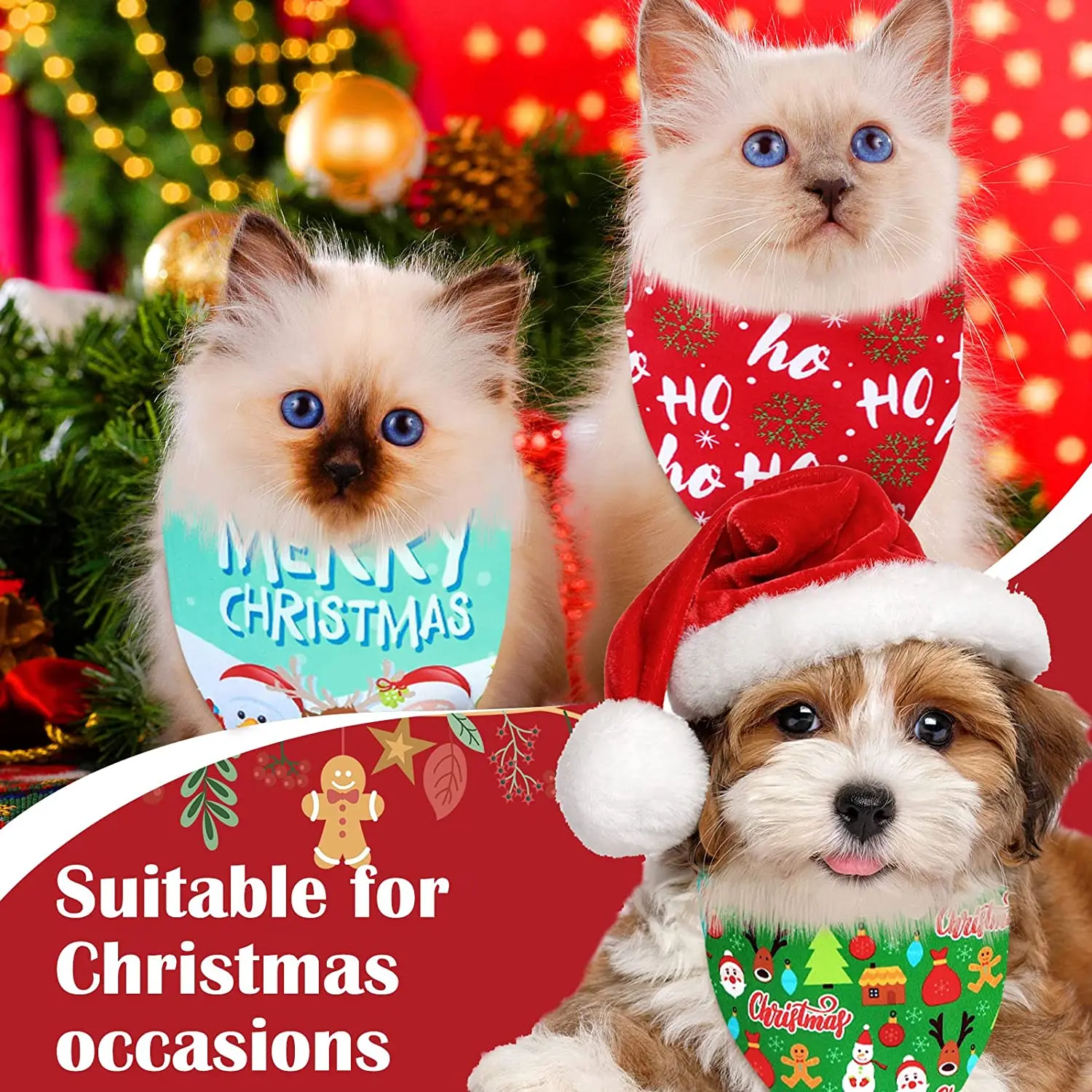 30PCS Holiday Dog Bandanas – Christmas, Thanksgiving & Halloween Scarves 6