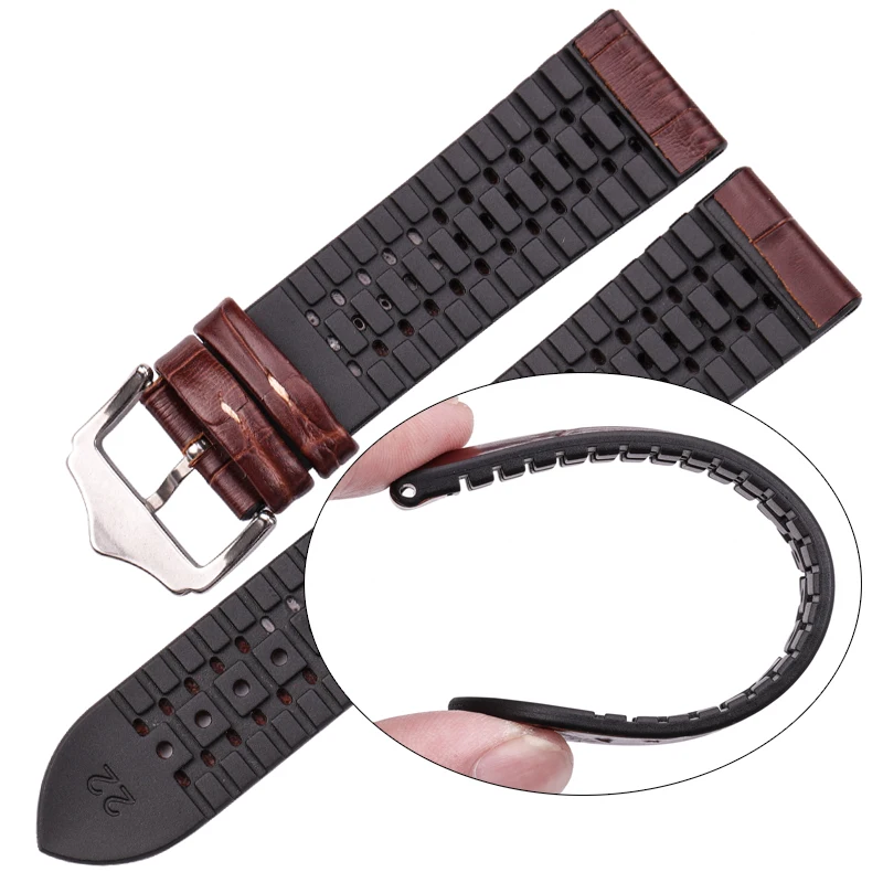 Premium Genuine Leather Waterproof Watch Band - Breathable Strap in 10 Vibrant Colors