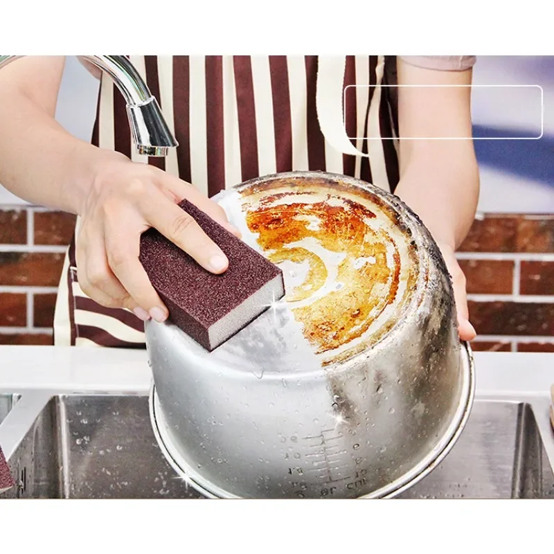 1/2/4/6pcs Magic Sponge Eraser descaling emery cleaning brush silicon carbide descaling stove top pot kitchen tools