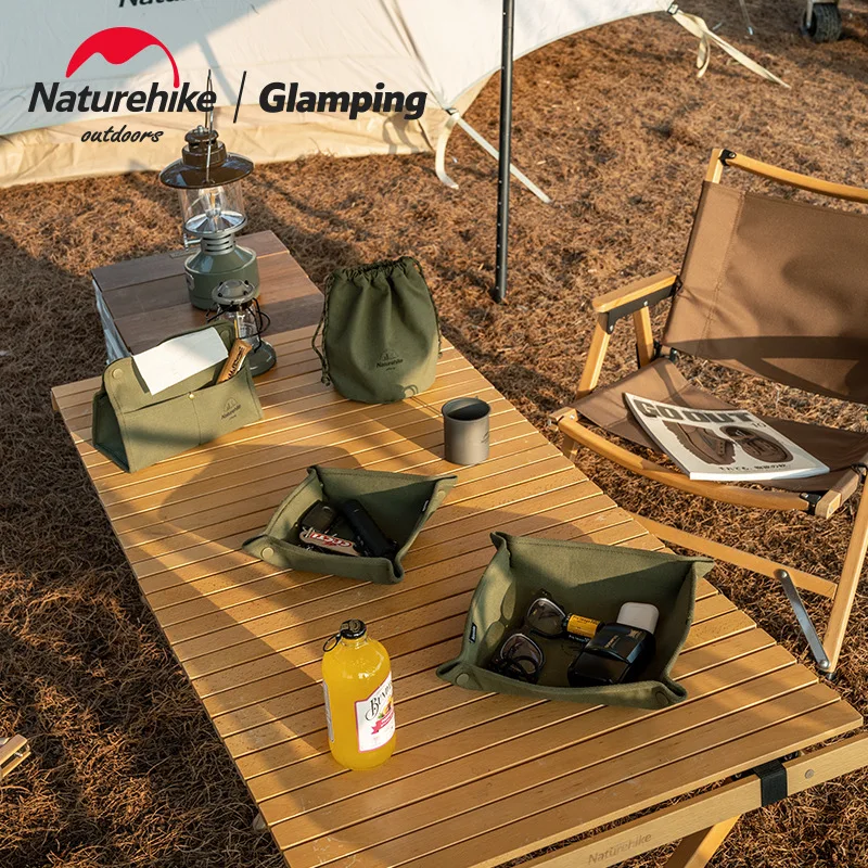 Naturehike High-Capacity Tool Storage Bag 80g Ultralight 12 Canvas  Tableware Sundries Storage Drawstring Pocket Daily Camping